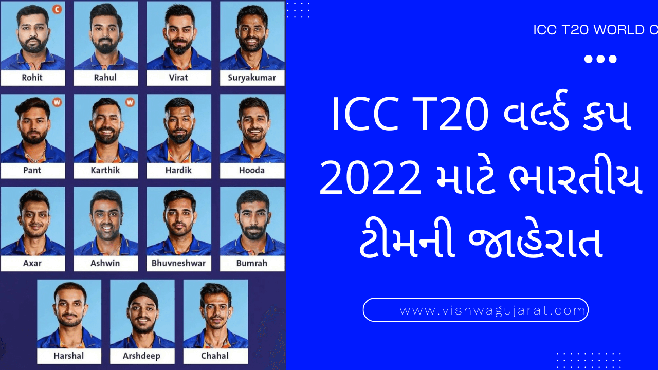T20 વર્લ્ડ કપ 2022: ICC T20 વર્લ્ડ કપ 2022 માટે ભારતીય ટીમની જાહેરાત